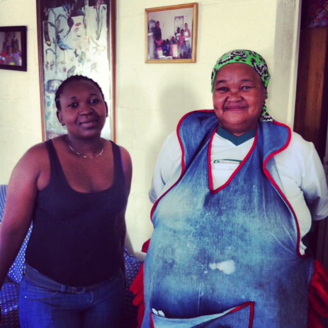 Surrogate mom, Beaulah, with her assistant, Sandile